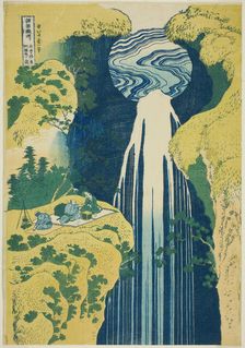 Amida Falls in the Far Reaches of the Kisokaido (Kisoji no oku Amidagataki), from..., c. 1833. Creator: Hokusai