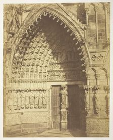 Amiens Cathedral, West Facade, Central Portal, 1854. Creators: Bisson Frères, Louis-Auguste Bisson, Auguste-Rosalie Bisson
