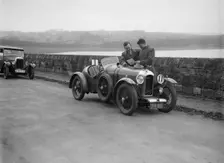 Amilcar and Riley 9 at the Ilkley & District Motor Club Trial, Fewston Reservoir, Yorkshire, 1930s. Artist: Bill Brunell