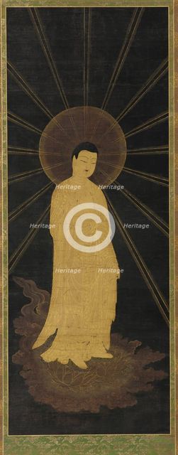 Amitabha (Amida) welcoming souls to paradise, Muromachi period, 14th-15th century. Creator: Unknown.