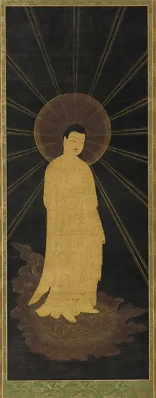 Amitabha (Amida) welcoming souls to paradise, Muromachi period, 14th-15th century. Creator: Unknown