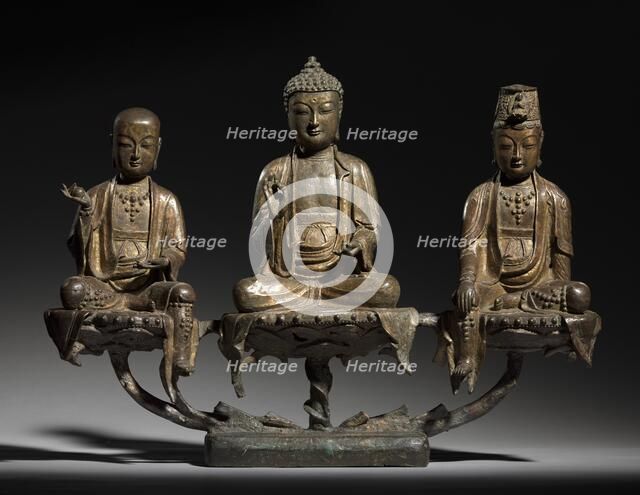 Amitabha Triad, 1400s. Creator: Unknown.