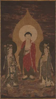 Amitabha Triad, possibly 1400s. Creator: Unknown