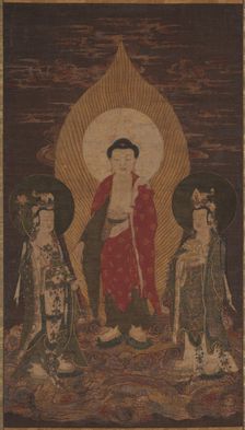Amitabha Triad, possibly 1400s. Creator: Unknown
