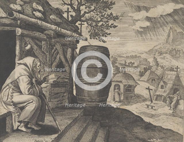 Ammon, from the series Solitudo Sive Vitae Patrum Eremicolarum, ca. 1585-86. Creator: Martin de Vos.