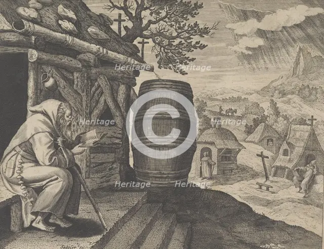 Ammon, from the series Solitudo Sive Vitae Patrum Eremicolarum, ca. 1585-86. Creator: Martin de Vos.