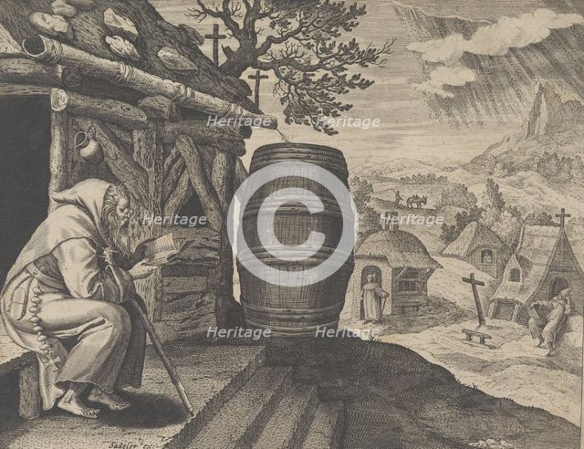 Ammon, from the series Solitudo Sive Vitae Patrum Eremicolarum, ca. 1585-86. Creator: Martin de Vos.