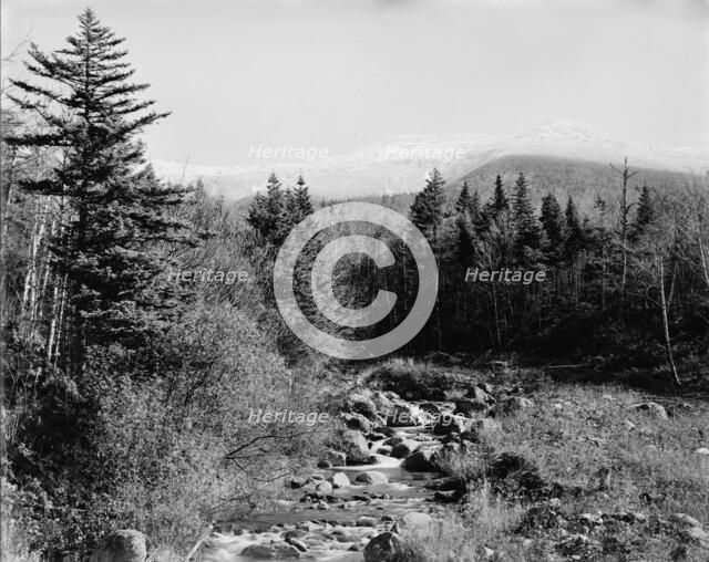 Ammonoosuc River and Mt. Monroe, Mount Pleasant, White Mountains, ca 1900. Creator: Unknown.