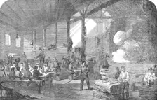 Ammunition Works at Northfleet - Bullet-Casting, 1854. Creator: Unknown