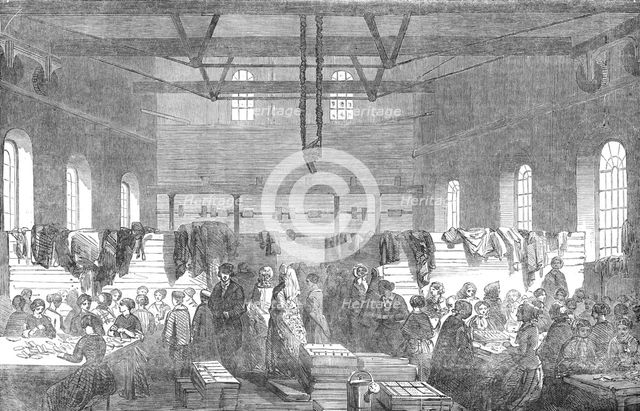 Ammunition Works at Northfleet - Ball-Cartridge-Making, 1854. Creator: Unknown.