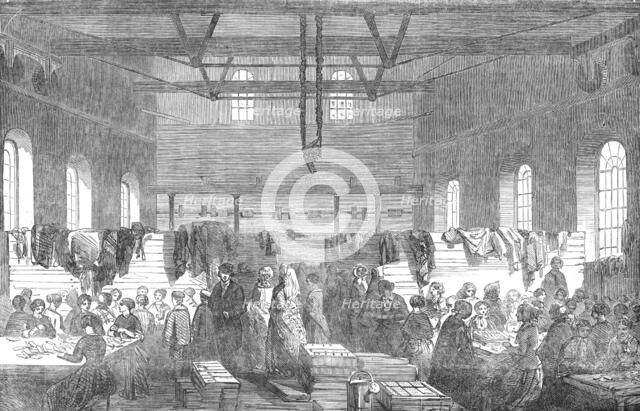 Ammunition Works at Northfleet - Ball-Cartridge-Making, 1854. Creator: Unknown.