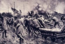 Ammunition Forward: Rushing Up Shells for the Heavy Howitzers 1917. Creator: Unknown