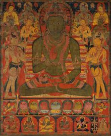 Amoghasiddhi, the Buddha of the Northern Pure Land, ca. 1200-50. Creator: Unknown