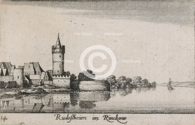 Amoenissimæ aliquot locorum ... effigies. Plate 14. Rudeßheim im Rinckow, 1635. Creator: Wenceslaus Hollar.