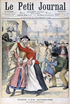 Among the miners, the resumption of work, 1902