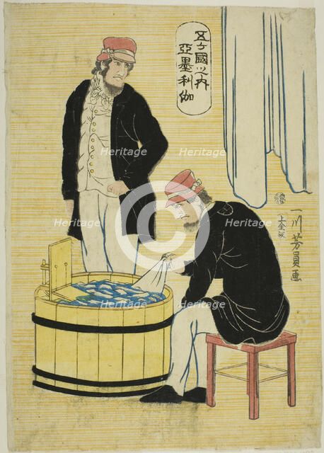 Among the Five Nations: Americans (Gokakoku no uchi, Amerikajin), 1861. Creator: Yoshikazu.