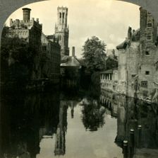Among the Peaceful Canals, Beloved by Artists in Bruges, Belgium c1930s. Creator: Unknown