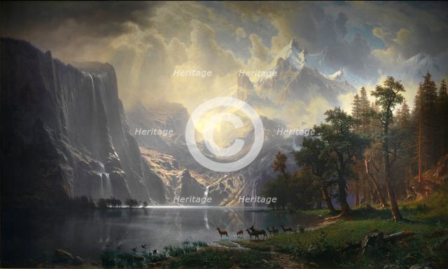 Among the Sierra Nevada, California, 1868. Creator: Albert Bierstadt.