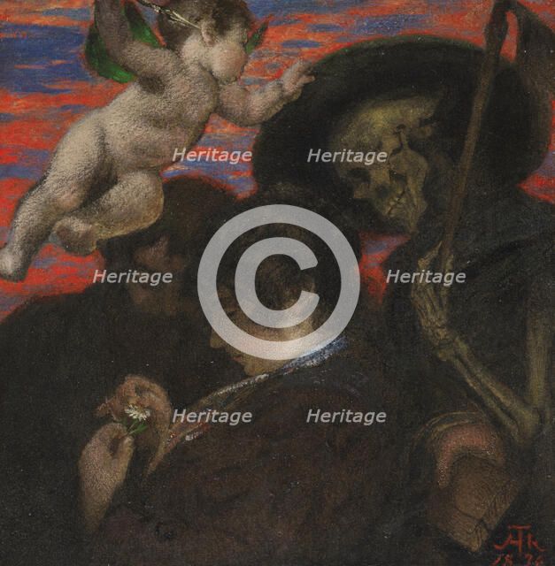 Amor vincit omnia (Lovers with Cupid and Death), 1876. Creator: Thoma; Hans (1839-1924).