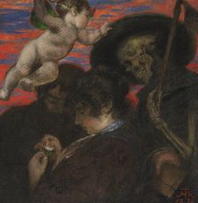 Amor vincit omnia (Lovers with Cupid and Death), 1876. Creator: Thoma; Hans (1839-1924)