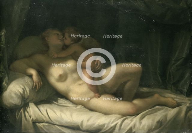 Amor Kissing Venus, 1700-1725. Creator: Unknown.