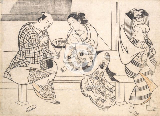 Amorous Couple, early 18th century., early 18th century. Creator: Okumura Masanobu.