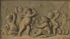 Amorini at play (one of a pair), 1770-90. Creator: Unknown