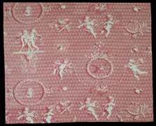 Amorini et Medallions (Cupid and Medallions) (Furnishing Fabric), France, c. 1810. Creator: Christophe-Philippe Oberkampf