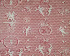 Amorini et Medallions (Cupid and Medallions) (Furnishing Fabric), France, c. 1810. Creator: Christophe-Philippe Oberkampf