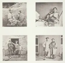 Amoy Women; The Small Foot of a Chinese Lady; Amoy Men; Male and Female Costume, Amoy, c.1868. Creator: John Thomson
