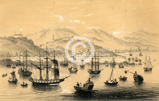 'Amoy, one of the five ports opened by the late treaty to British commerce', 1847.Artist: JW Giles
