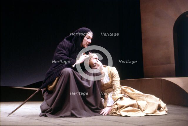 Amparo Rivelles, Spanish actress during the performance of 'La Celestina' beside Adriana Ozores i…