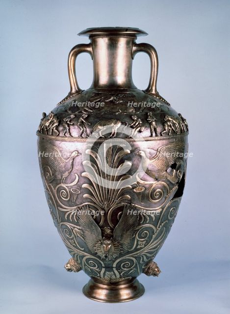 'Amphora with relief scenes', first half of 4th century BC. Artist: Unknown