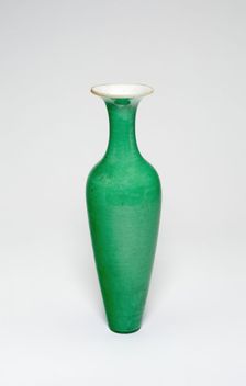 Amphora-Shaped Vase (Liuyeping), Qing dynasty (1644-1911), Kangxi reign mark (1662-1722). Creator: Unknown