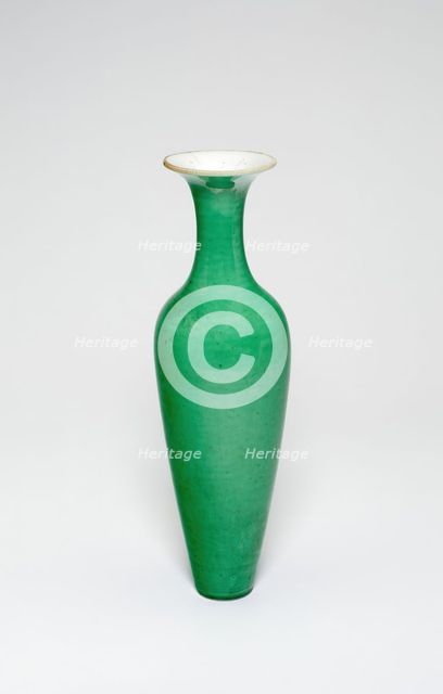 Amphora-Shaped Vase (Liuyeping), Qing dynasty (1644-1911), Kangxi reign mark (1662-1722). Creator: Unknown.