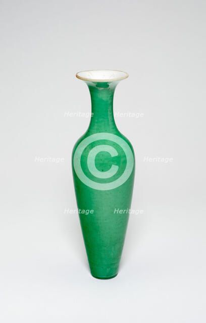 Amphora-Shaped Vase (Liuyeping), Qing dynasty (1644-1911), Kangxi reign mark (1662-1722). Creator: Unknown.
