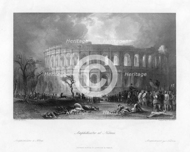 'Amphitheatre at Nismes', France, 19th century(?). Artist: S Bradshaw
