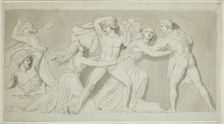 Amphion and Zethus Delivering their Mother Antiope from the Fury of Dirce and Lycus, 1789. Creator: John Flaxman