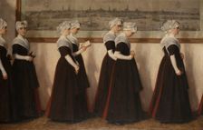Amsterdam orphan girls going to church. Creator: Waay, Nicolaas van der (1855-1936)