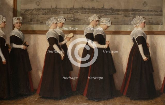 Amsterdam orphan girls going to church. Creator: Waay, Nicolaas van der (1855-1936).