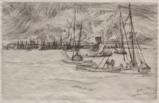 Amsterdam from the Tolhuis, 1863. Creator: James McNeill Whistler (American, 1834-1903)