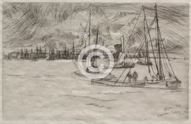 Amsterdam from the Tolhuis, 1863. Creator: James McNeill Whistler (American, 1834-1903).