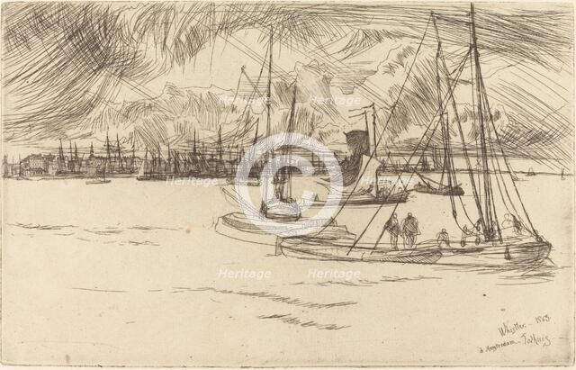 Amsterdam from the Tolhuis, 1863. Creator: James Abbott McNeill Whistler.