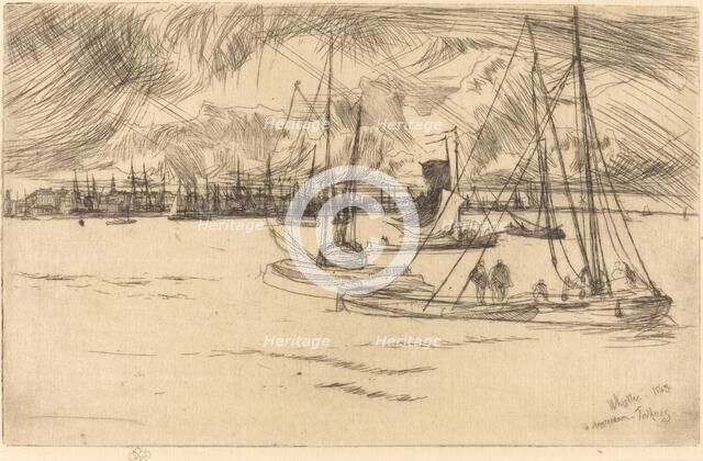 Amsterdam from the Tolhuis, 1863. Creator: James Abbott McNeill Whistler.