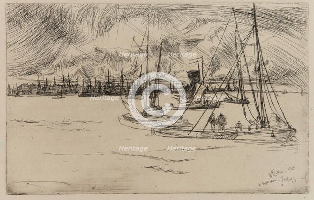 Amsterdam, from the Tolhuis, 1863. Creator: James Abbott McNeill Whistler.