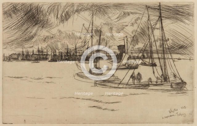 Amsterdam, from the Tolhuis, 1863. Creator: James Abbott McNeill Whistler.