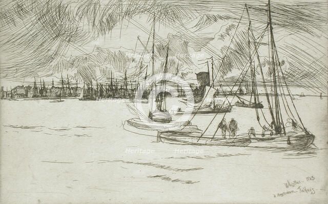 Amsterdam from the Tolhuis, 1863. Creator: James Abbott McNeill Whistler.