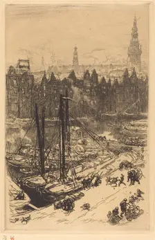 Amsterdam Seen from Victoria Hotel (Amsterdamvue de Victoria Hotel), 1901. Creator: Auguste Lepere