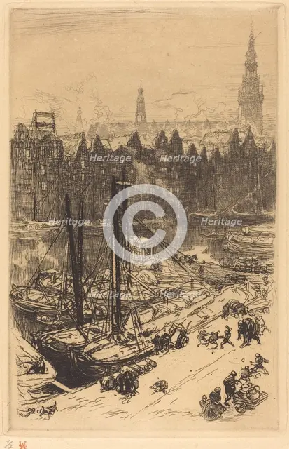 Amsterdam Seen from Victoria Hotel (Amsterdamvue de Victoria Hotel), 1901. Creator: Auguste Lepere.