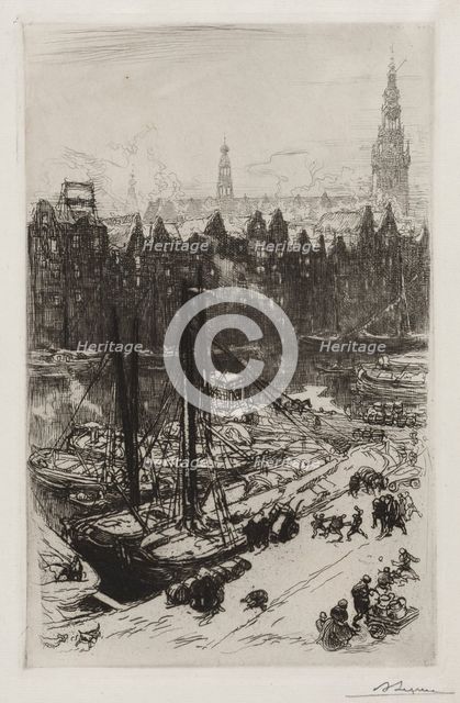 Amsterdam, vue de Victoria Hotel. Creator: Auguste Louis Lepère (French, 1849-1918).